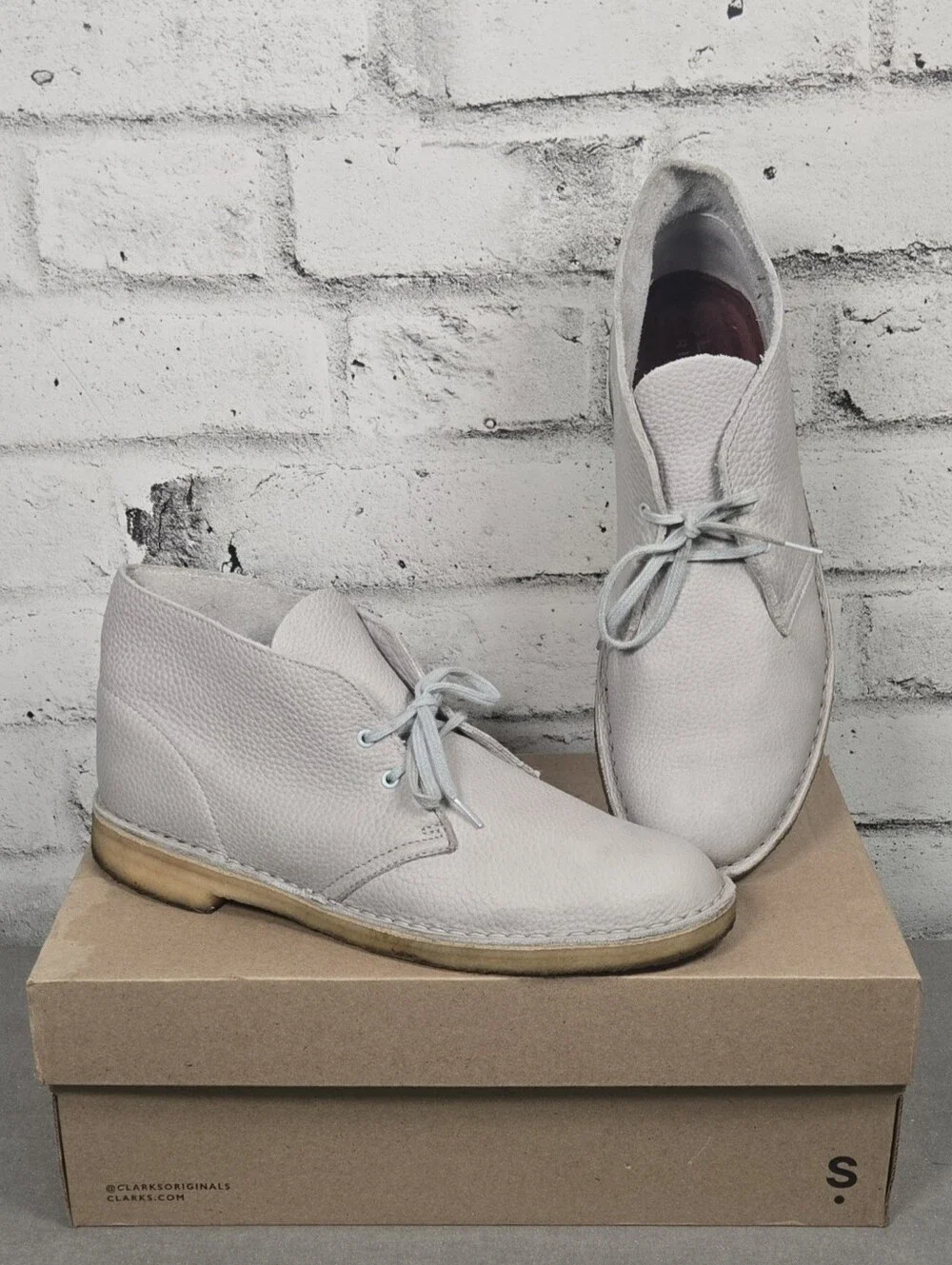 Clarks Originals Desert Boot Light Blue Leather Chukka Boots Size 9.5